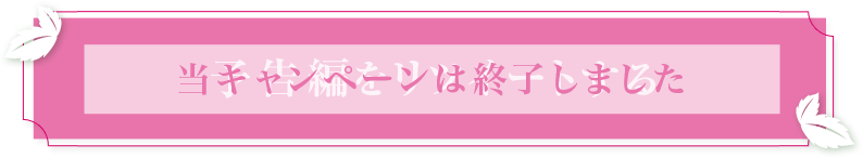 当キャンペーンは終了しました