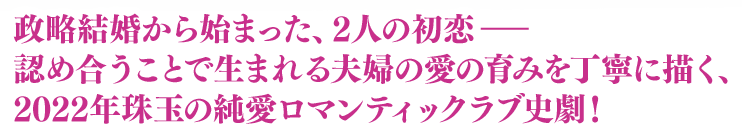 政略結婚から始まった、2人の初恋ー 認め合うことで生まれる夫婦の愛の育みを丁寧に描く、2022年珠玉の純愛ロマンティックラブ史劇！