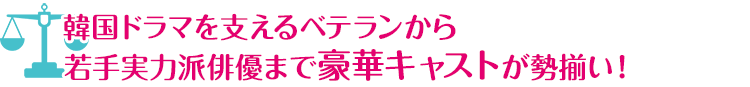 韓国ドラマを支えるベテランから若手実力派俳優まで豪華キャストが勢揃い！