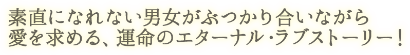 素直になれない男女がぶつかり合いながら愛を求める、 運命のエターナル・ラブストーリー！ 