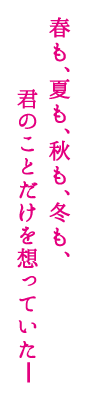 春も、夏も、秋も、冬も、君のことだけを想っていた―