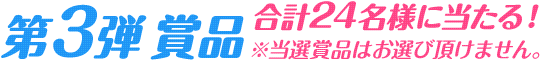 第3弾賞品　合計24名様に当たる！　※当選賞品はお選び頂けません。